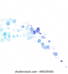 Bubbles Circle Dots Unique Blue Bright Vector Background
