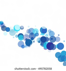 Bubbles Circle Dots Unique Blue Bright Vector Background