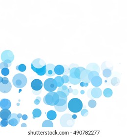 Bubbles Circle Dots Unique Blue Bright Vector Background