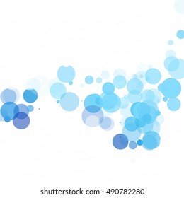 Bubbles Circle Dots Unique Blue Bright Vector Background