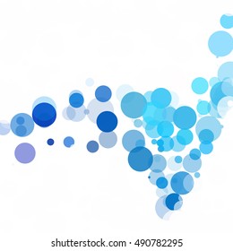 Bubbles Circle Dots Unique Blue Bright Vector Background
