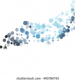 Bubbles Circle Dots Unique Blue Bright Vector Background