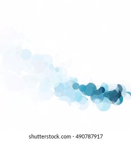 Bubbles Circle Dots Unique Blue Bright Vector Background
