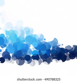 Bubbles Circle Dots Unique Blue Bright Vector Background