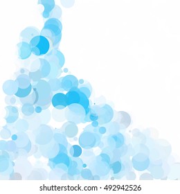 Bubbles Circle Dots Unique Blue Bright Vector Background