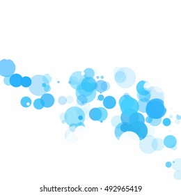 Bubbles Circle Dots Unique Blue Bright Vector Background