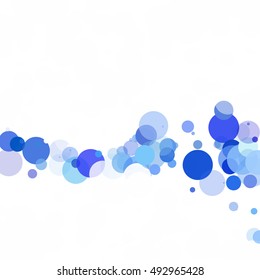 Bubbles Circle Dots Unique Blue Bright Vector Background