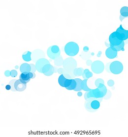 Bubbles Circle Dots Unique Blue Bright Vector Background