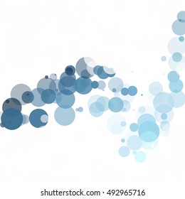 Bubbles Circle Dots Unique Blue Bright Vector Background