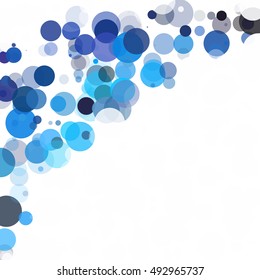 Bubbles Circle Dots Unique Blue Bright Vector Background