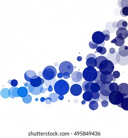 Bubbles Circle Dots Unique Blue Bright Vector Background