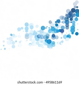 Bubbles Circle Dots Unique Blue Bright Vector Background