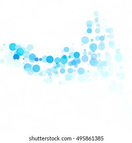 Bubbles Circle Dots Unique Blue Bright Vector Background