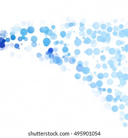 Bubbles Circle Dots Unique Blue Bright Vector Background