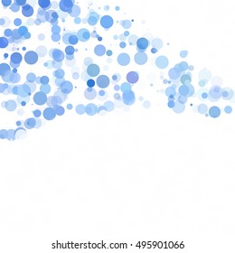 Bubbles Circle Dots Unique Blue Bright Vector Background