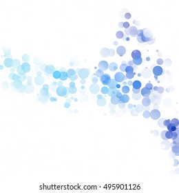 Bubbles Circle Dots Unique Blue Bright Vector Background