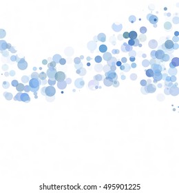 Bubbles Circle Dots Unique Blue Bright Vector Background