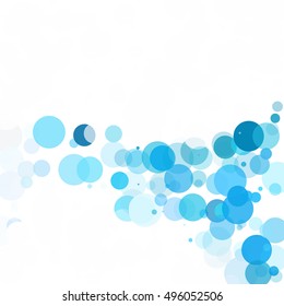 Bubbles Circle Dots Unique Blue Bright Vector Background