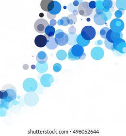 Bubbles Circle Dots Unique Blue Bright Vector Background