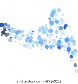 Bubbles Circle Dots Unique Blue Bright Vector Background