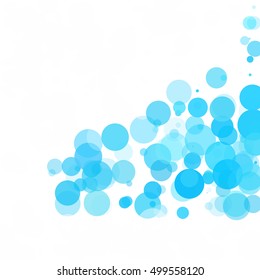 Bubbles Circle Dots Unique Blue Bright Vector Background