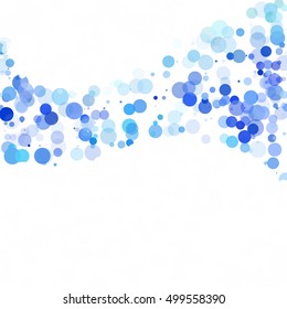 Bubbles Circle Dots Unique Blue Bright Vector Background