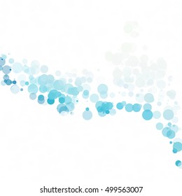 Bubbles Circle Dots Unique Blue Bright Vector Background