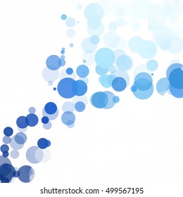 Bubbles Circle Dots Unique Blue Bright Vector Background