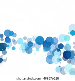 Bubbles Circle Dots Unique Blue Bright Vector Background
