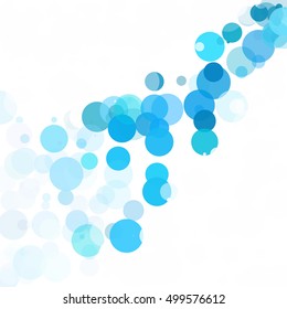 Bubbles Circle Dots Unique Blue Bright Vector Background