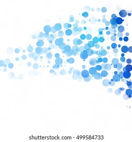 Bubbles Circle Dots Unique Blue Bright Vector Background