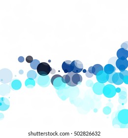 Bubbles Circle Dots Unique Blue Bright Vector Background