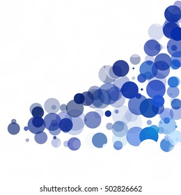 Bubbles Circle Dots Unique Blue Bright Vector Background