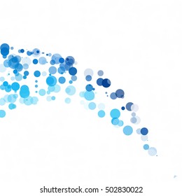 Bubbles Circle Dots Unique Blue Bright Vector Background