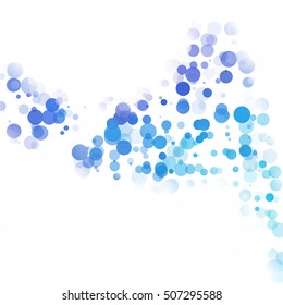 Bubbles Circle Dots Unique Blue Bright Vector Background