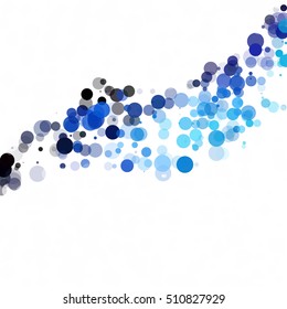 Bubbles Circle Dots Unique Blue Bright Vector Background