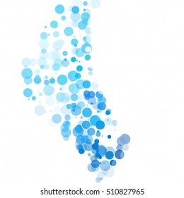 Bubbles Circle Dots Unique Blue Bright Vector Background