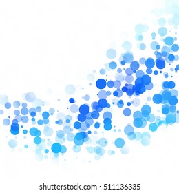 Bubbles Circle Dots Unique Blue Bright Vector Background