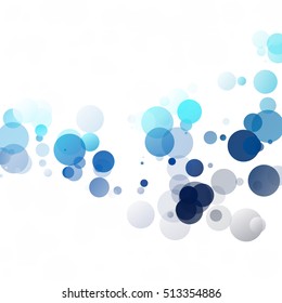 Bubbles Circle Dots Unique Blue Bright Vector Background