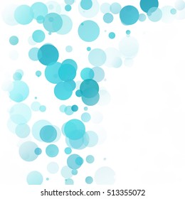 Bubbles Circle Dots Unique Blue Bright Vector Background