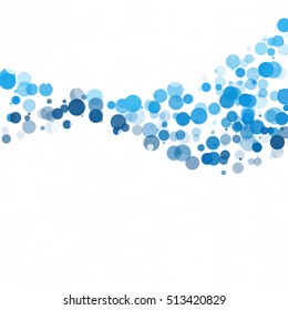 Bubbles Circle Dots Unique Blue Bright Vector Background