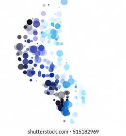 Bubbles Circle Dots Unique Blue Bright Vector Background