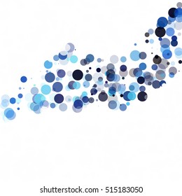 Bubbles Circle Dots Unique Blue Bright Vector Background