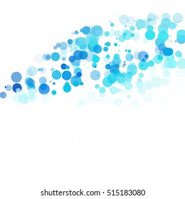 Bubbles Circle Dots Unique Blue Bright Vector Background