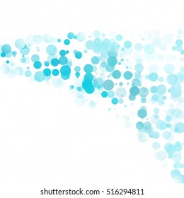Bubbles Circle Dots Unique Blue Bright Vector Background