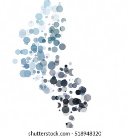 Bubbles Circle Dots Unique Blue Bright Vector Background