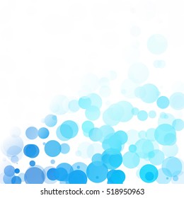 Bubbles Circle Dots Unique Blue Bright Vector Background