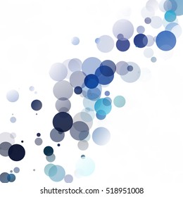 Bubbles Circle Dots Unique Blue Bright Vector Background