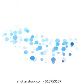 Bubbles Circle Dots Unique Blue Bright Vector Background