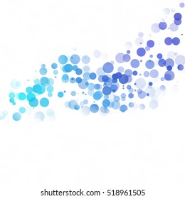 Bubbles Circle Dots Unique Blue Bright Vector Background